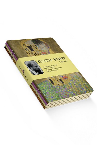 retronote Gustav Klimt 4-Piece Notebook Set 1 - Gold Series - Unlined - 64 Pages - 10,5x14cm