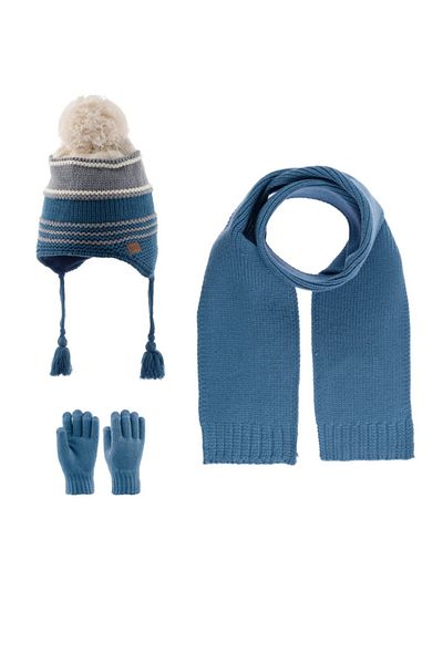 Kitti Set de iarnă fleece pentru băieți 4-8 ani - Kittı Scarf Beanie Mănuși Set de 3