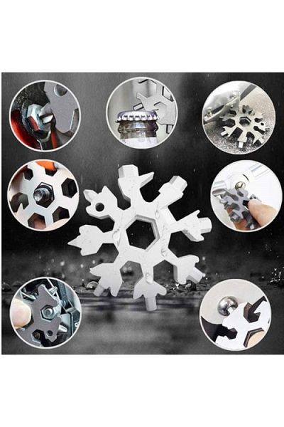 naque Multi-Purpose Snowflake Opener Screwdriver Keychain Allen