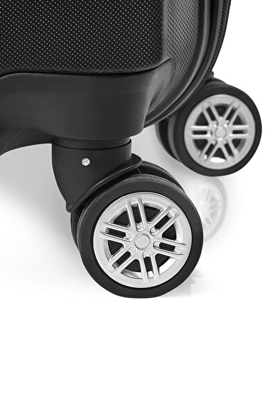 POLO&SKY Elmas Model Siyah Renk 2'li Valiz Seti (kabin+orta)