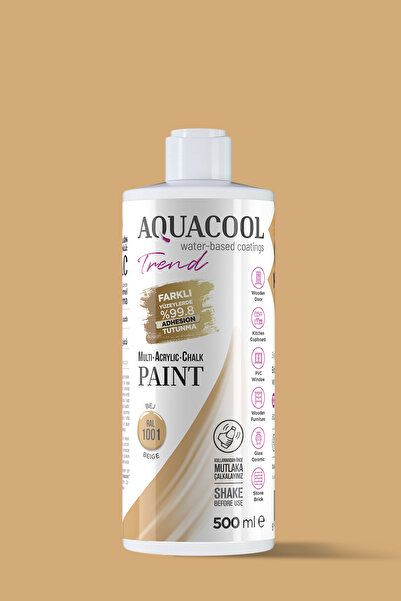 Aquacool Trend Su Bazlı Hibrit Kapı, Dolap, Fayans, Mobilya Boyası Ral 1001 Bej 500ml