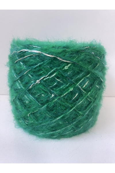 göçer Moher Yeşil Krem Pullu Yeni Üretim Yumaklar 100gr