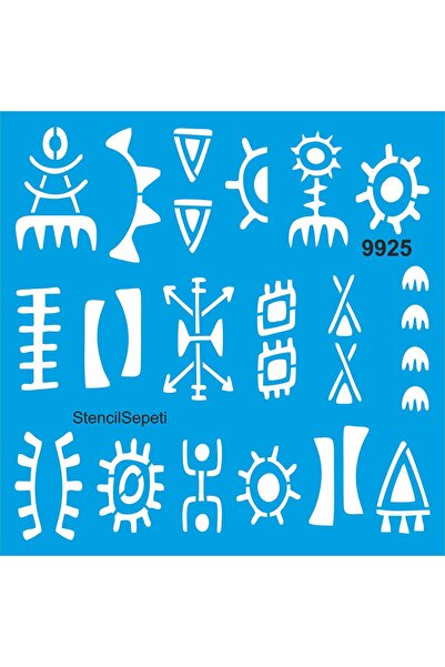 StencilSepeti Aztek Deseni -Stencil Boyama Şablonu 30x30cm