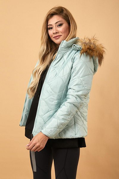 Modamihram Short Quilted Puffer Jacket Mint 12256