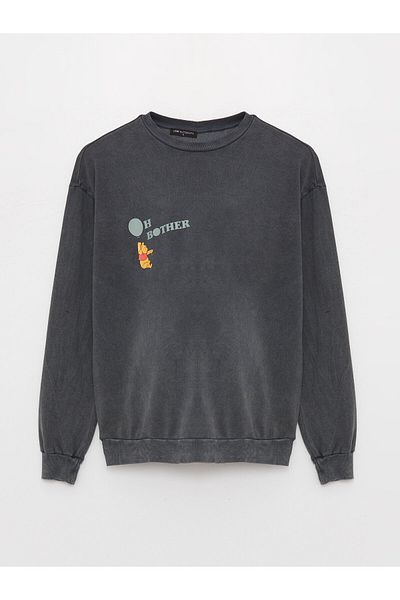 LC Waikiki Těhotenská mikina s dlouhým rukávem a potiskem Medvídek Pú od Crew Neck