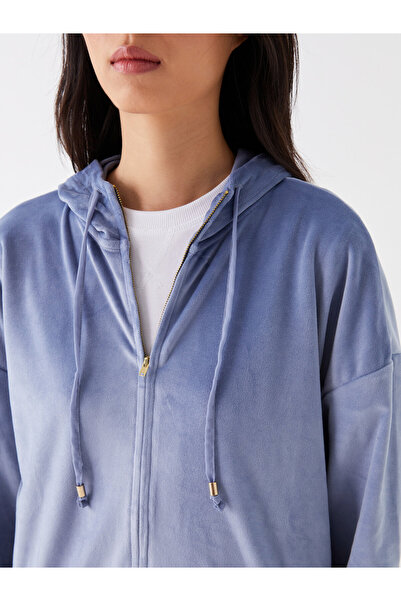 LC Waikiki Sametové dámské pyžamo s kapucí a dlouhým rukávem