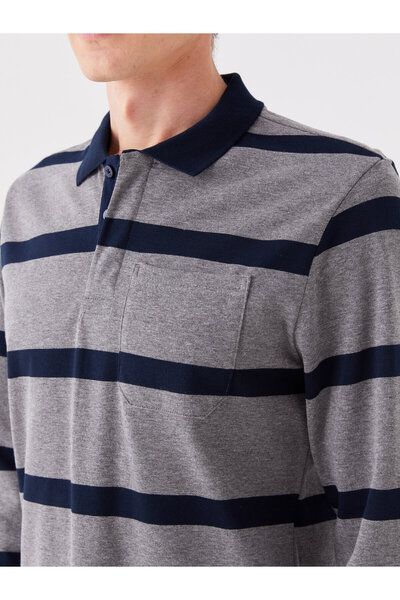 LC Waikiki Ανδρικό φούτερ με μακρυμάνικο ριγέ λαιμόκοψη