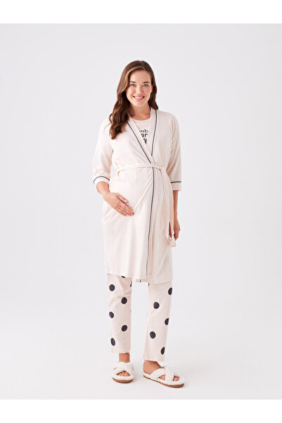 LC Waikiki Maternity Shawl Collar Plain Dressing Gown