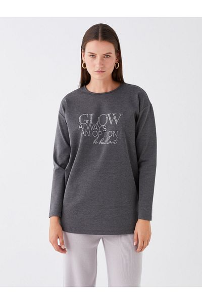 LC Waikiki long Sleeve Crew Neck Embroidered Women's Tunic