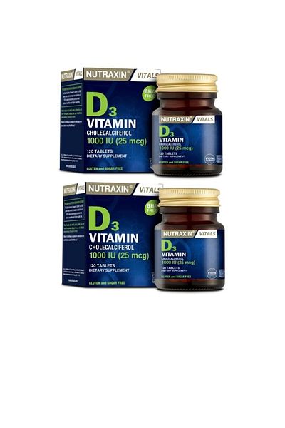 Nutraxin Vitamin D3 1000 Iu 120 Tablets 2 Pieces