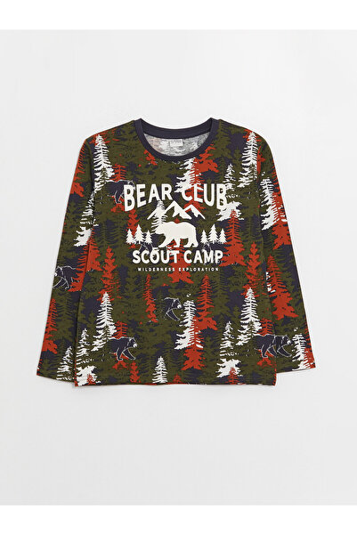 LC Waikiki Αγόρι - Μακρυμάνικο μπλουζάκι με λαιμόκοψη και στάμπα