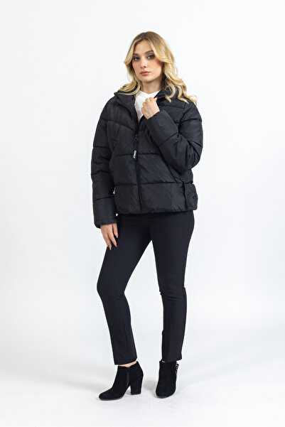 ONLY Black Only Monica 15205638 Women's Puffer Coat - Removable Fur