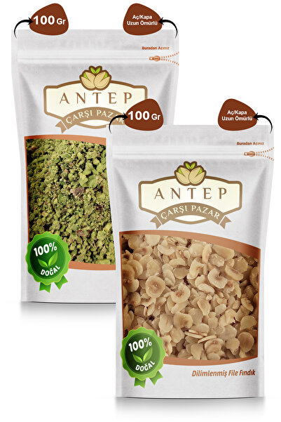Antep Çarşı Pazar Toz Antep Fıstığı 100 Gr. | File Fındık 100 Gr.