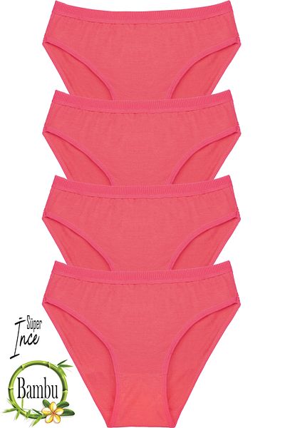 Humaone Συσκευασία 4 Bamboo Super Thin Soft εσώρουχα Ρόδι