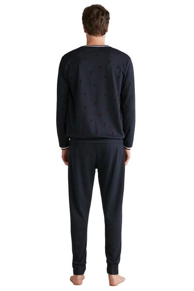 Nautica Férfi Lux Mood hosszú ujjú sötétkék pizsama szett