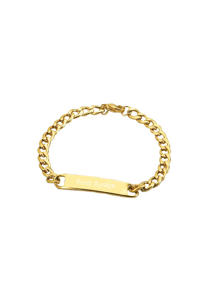 Personalized Stainless Steel Chain Imprint Bracelet