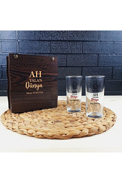 hediyekralı Kişiye Özel Neşet Ertaş Baskılı Ahşap Hediye Kutusu İçinde İkili ...