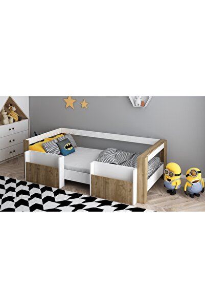 Lullaby Montessori Çocuk Yatak 90x190 Yatak Uyumlu M2-beyaz Ceviz Karyola Mon...