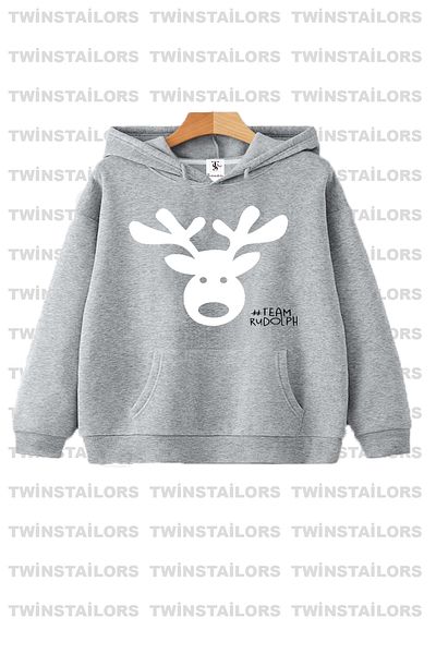 twins tailors Hanorac cu glugă pentru copii, unisex, cu imprimeu Deer