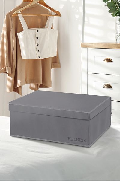 HOMENS 1 Piece - Base Box - Multi-Purpose Laundry Storage Organizing Storage Box with Velcro Cover 50X40X19