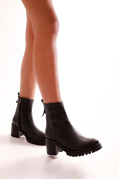 Shoeberry Damen Marlo Black Skin Stiefel Black Skin