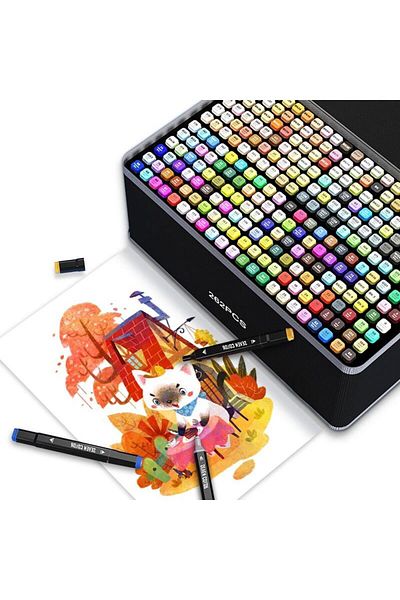 gebzeli Double-ended marker 262pcs set custom messenger bag gift
