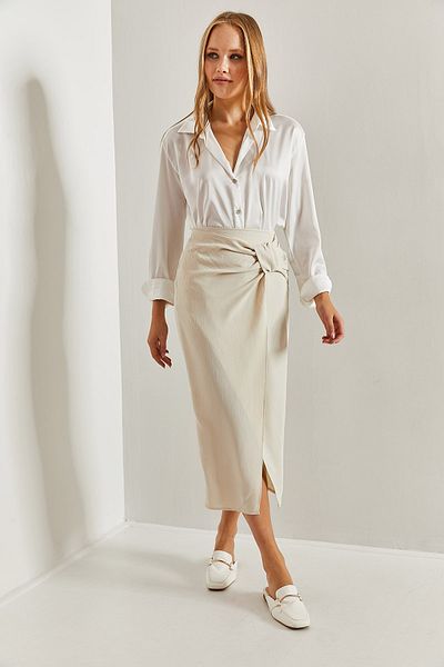 Bianco Lucci Women's Front Bow Skirt 7084