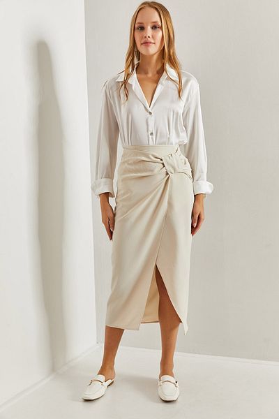 Bianco Lucci Women's Front Bow Skirt 7084
