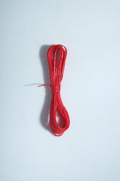Eskişehir hobi sanat Red Color 5 Meters 1.7 Mm Thick Waxed Thread Saddler Leather Sewing Thread, Necklace Jewelry Design Bracelet Thread