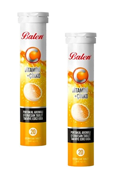 Balen C Vitamini + Çinko Portakal Aromalı Efervesan 20 Tablet X 2 Adet