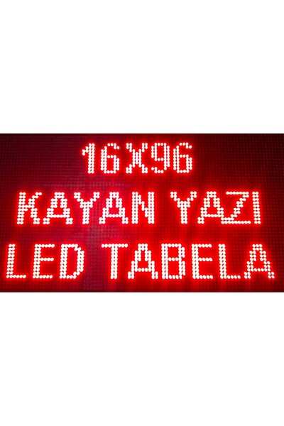 PUFFIN Kırmızı 16x96 Tek Yön Led Tabela Kayan Yazı