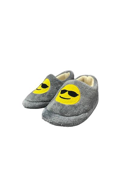 ALTUN TİCARET Gray Children's Slippers with Glasses