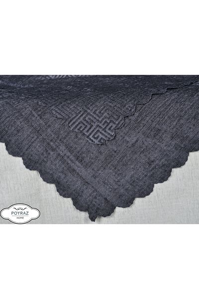 POYRAZ Shiny Patterned Chenille Ash Double Sided Sofa Sofa Bed Cover Shawl