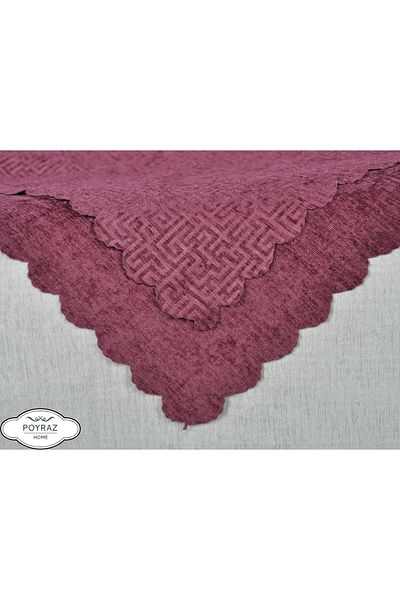 POYRAZ Shiny Patterned Chenille Dark Rose Double Sided Sofa Sofa Bed Cover wrap