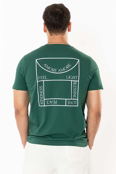 Coredra Tricou Amore Regular pentru bărbați - verde