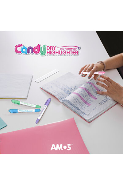 Amos Dry Highlighter - Highlighter Gel Pen - Pastel Pink