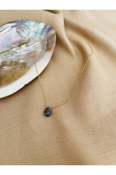 RM Bijuteri Zarif Damla Taş Gold Kolye