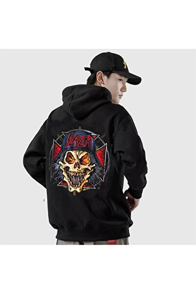 Violon Touz Slayer Back Printed Zipper Hooded Cardigan