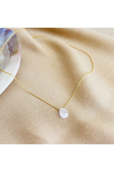 RM Bijuteri Zarif Damla Taş Gold Kolye