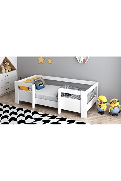 Lullaby Montessori Çocuk Yatak 90x190 Yatak Uyumlu M5-beyaz Karyola
