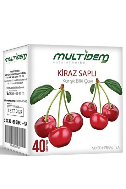 multidem شاي أعشاب مختلط بمقبض الكرز 40 قطعة
