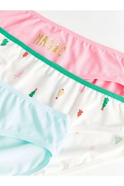 LC Waikiki Slip pentru fete din bumbac cu tema de Anul Nou pentru copii LCW 3buc