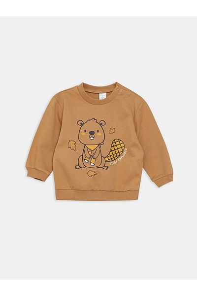 LC Waikiki lCW baby baby Boy Sweatshirt - Crew Neck, long Sleeve, Printed, Set of 2