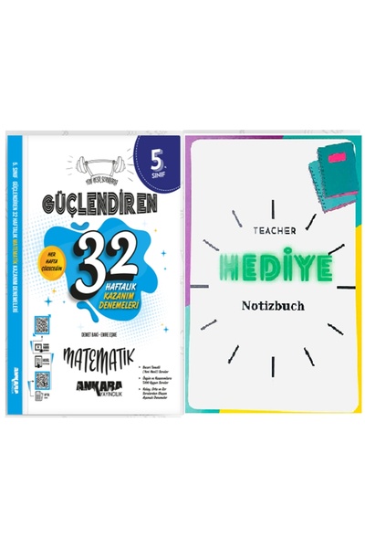 Ankara Yayıncılık 2024 Güncel 5.Sınıf Matematik Güçlendiren 32 Haftalık Kazan...