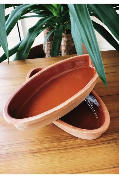 HerşeyTopraktan Oval Balık Tava Güveç 2 li Standart Boy