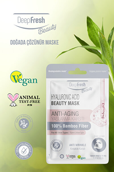 Deep Fresh Kırışıklık Karşıtı Kağıt Maske 3 Adet | Hyaluronic Acid | Yaşlanma Karşıtı