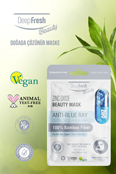 Deep Fresh Dijital Yaşlanma Karşıtı Kağıt Maske 3 Adet | Zinc Oxide | Mavi Işık Karşıtı