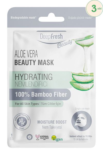 Deep Fresh Aloe Vera Moisturizing Moisture Supplement Paper Face Mask 3 pcs