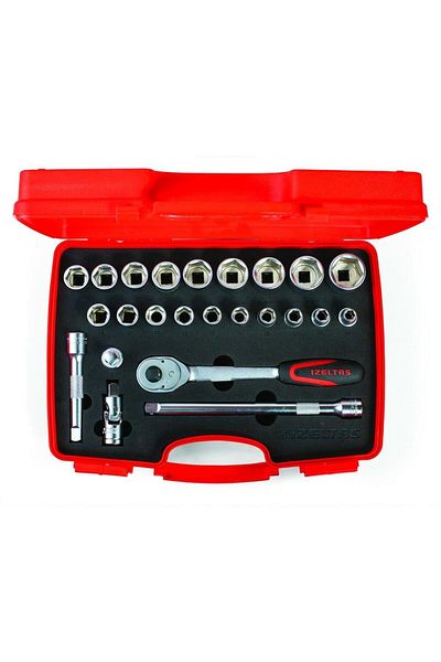 İzeltaş 1/2" Six Corner Socket Wrench Set 24 Pieces -1113002024