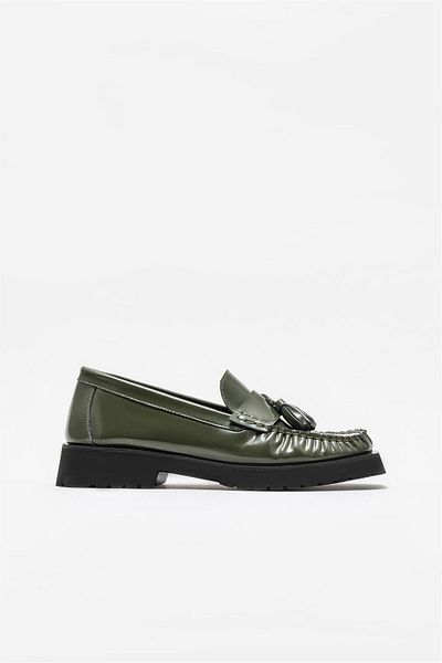 Elle Shoes Women's Loafer - KHaki Leather